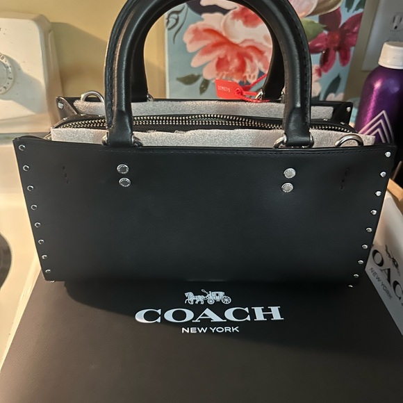 Brand New! Coach Rogue Bag 26 With Rivets Silver/Black CU048 - Picture 1 of 15